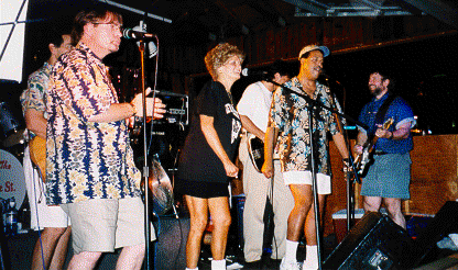 Bill Katz, Judy Sigman, Ernie Waits, Stu Klein. (John Berg & Marv Kopman in background)