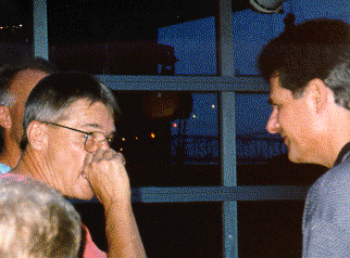 Fred Bing & Rob Sherman contemplate Fred's nose...