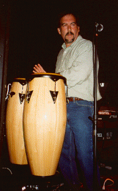 Kenny Newman pounds the marimbas